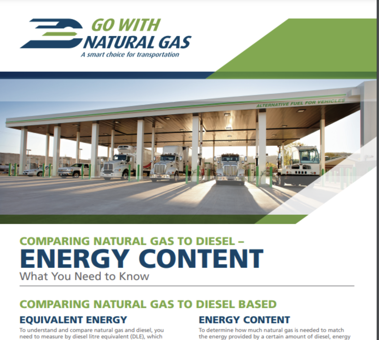 Comparing Natural Gas to Diesel: Energy Content